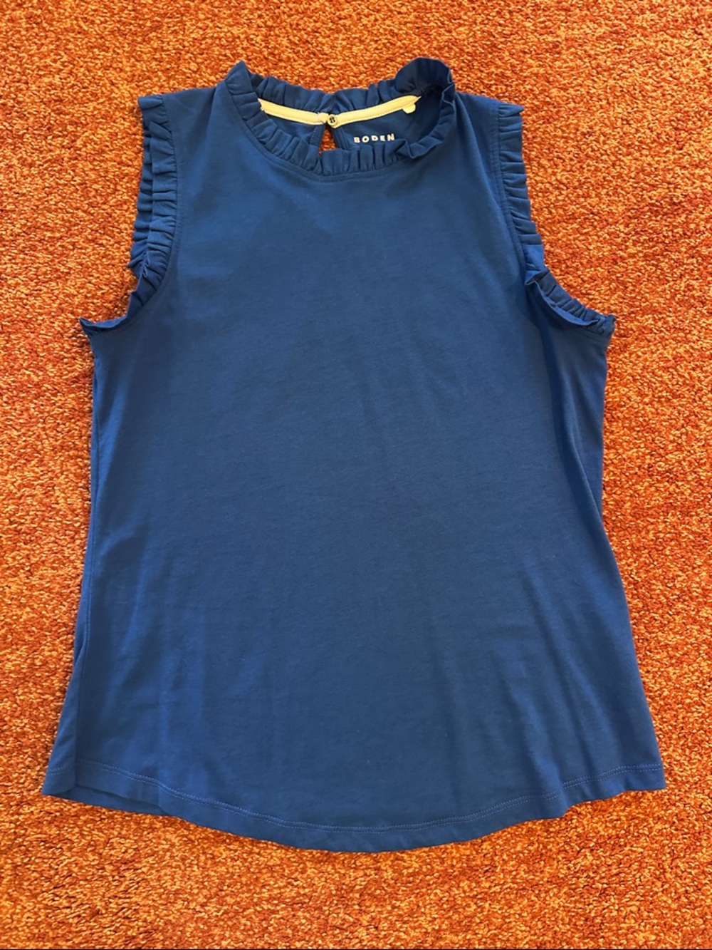 Boden royal blue Ruffle Sleeveless Top